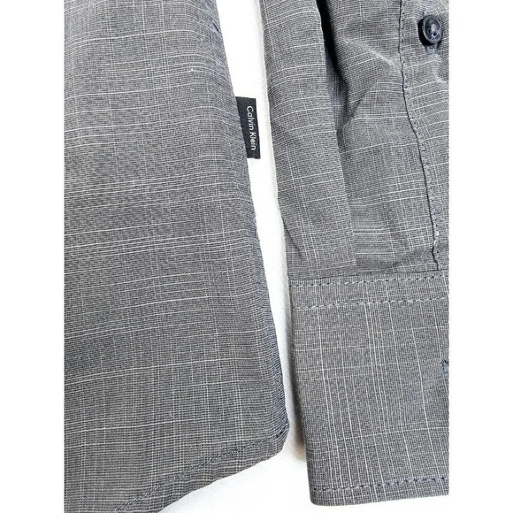 Calvin Klein Slim Fit Size Large Men's Charcoal Gray Elbow Buttons L/S Shirt NWT - Picture 9 of 13